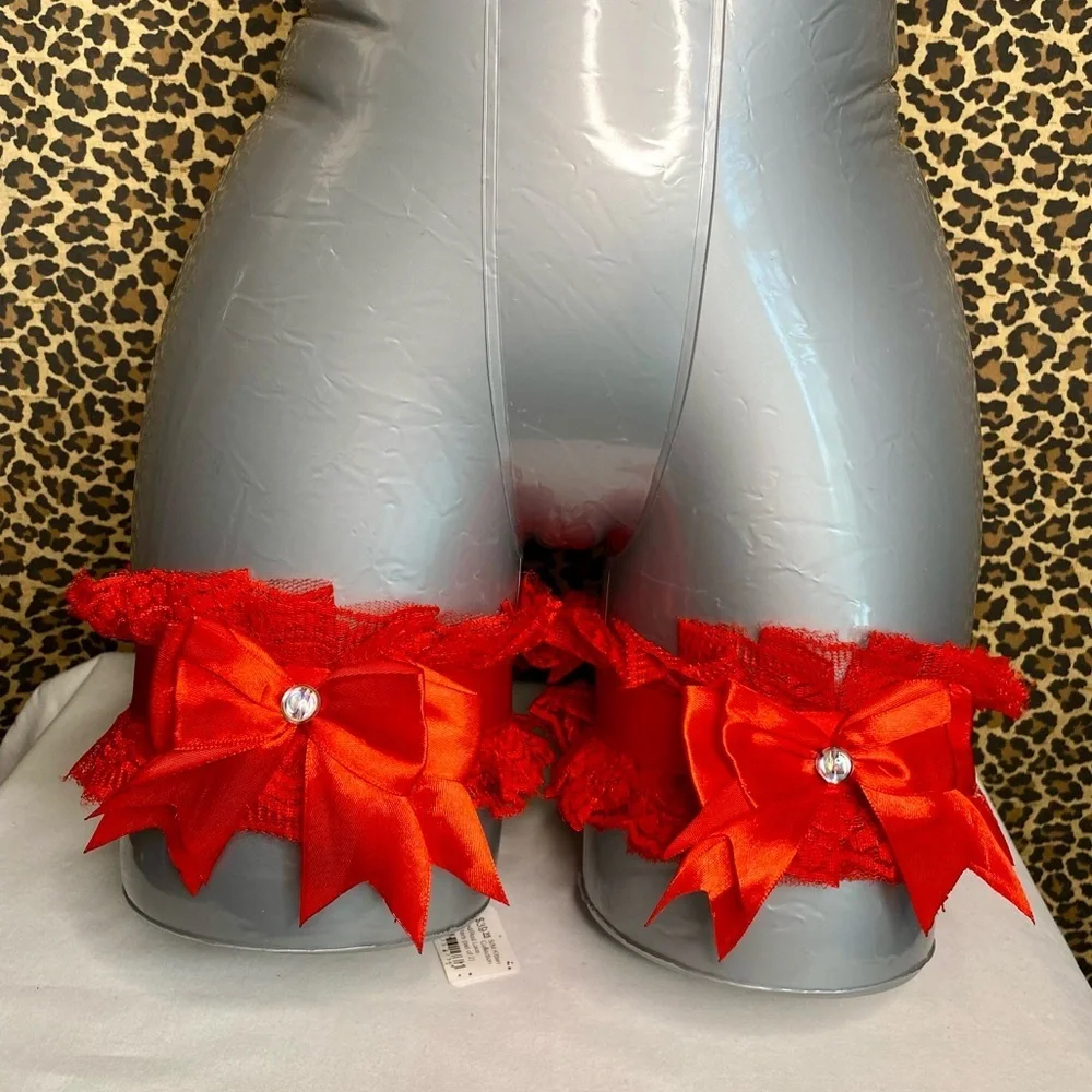 🦋B2G1🦋DAISY CORSETS Kitten Collection Red/Red Lace Garters ( Set of 2 ) | S/M |